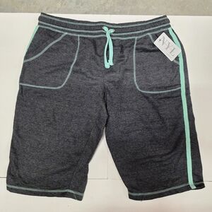 New York Laundry Charcoal and Teal Athletic Shorts